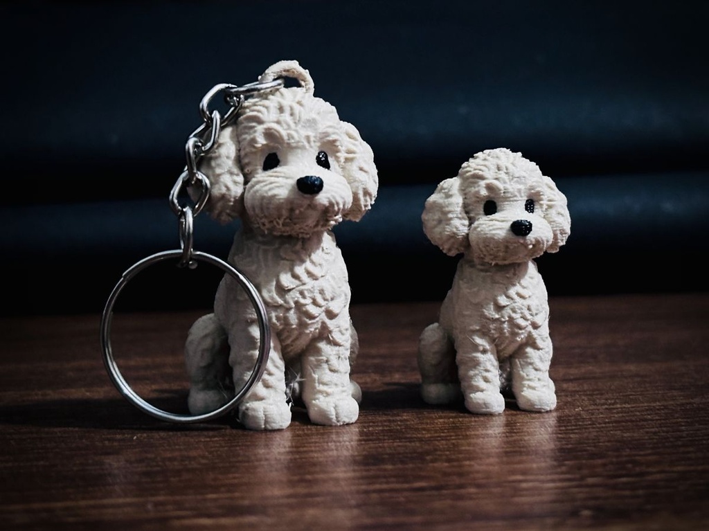 Figurine et Porte-clés Caniche - 1