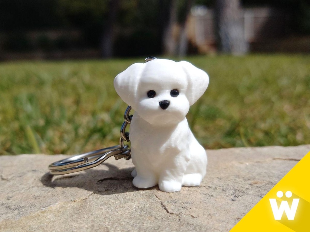 Porte-clés Petit Chien Bichon - 1