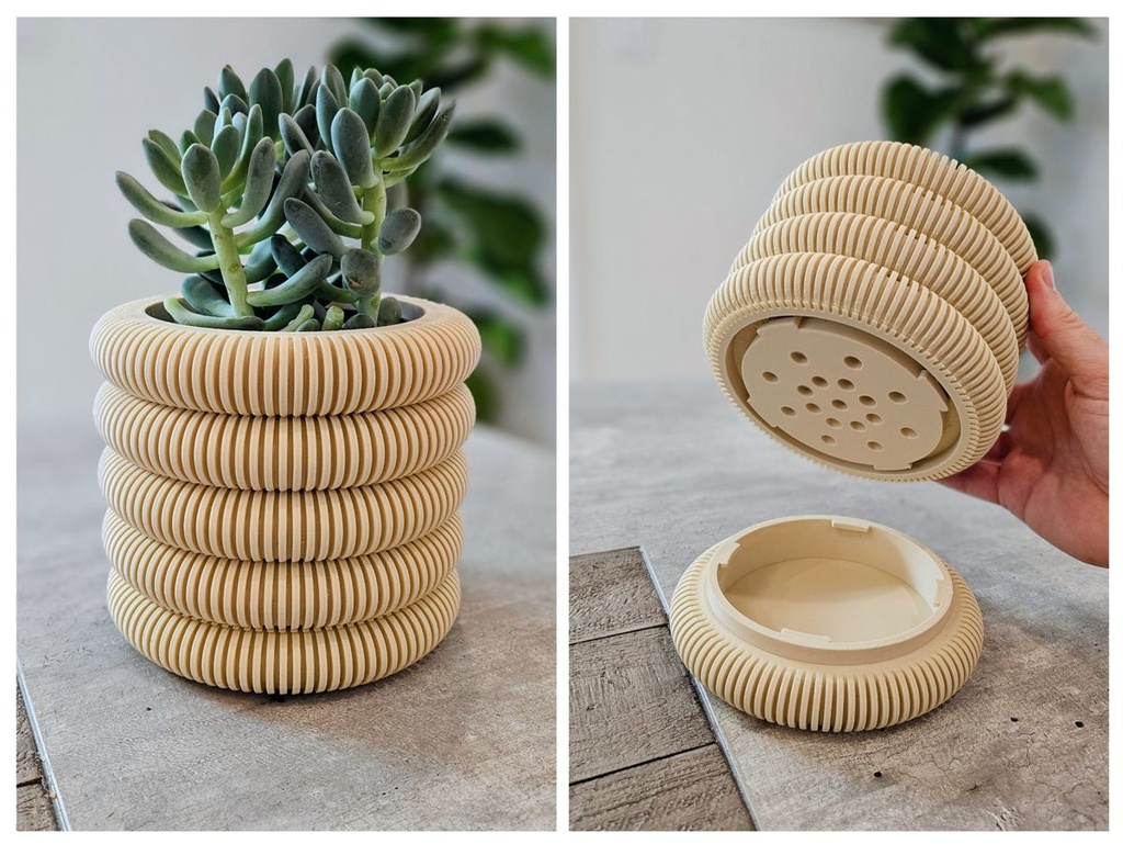 Pot avec soucoupe cachée