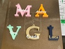 Porte-clés Initiale et Prénom Personnalisé
